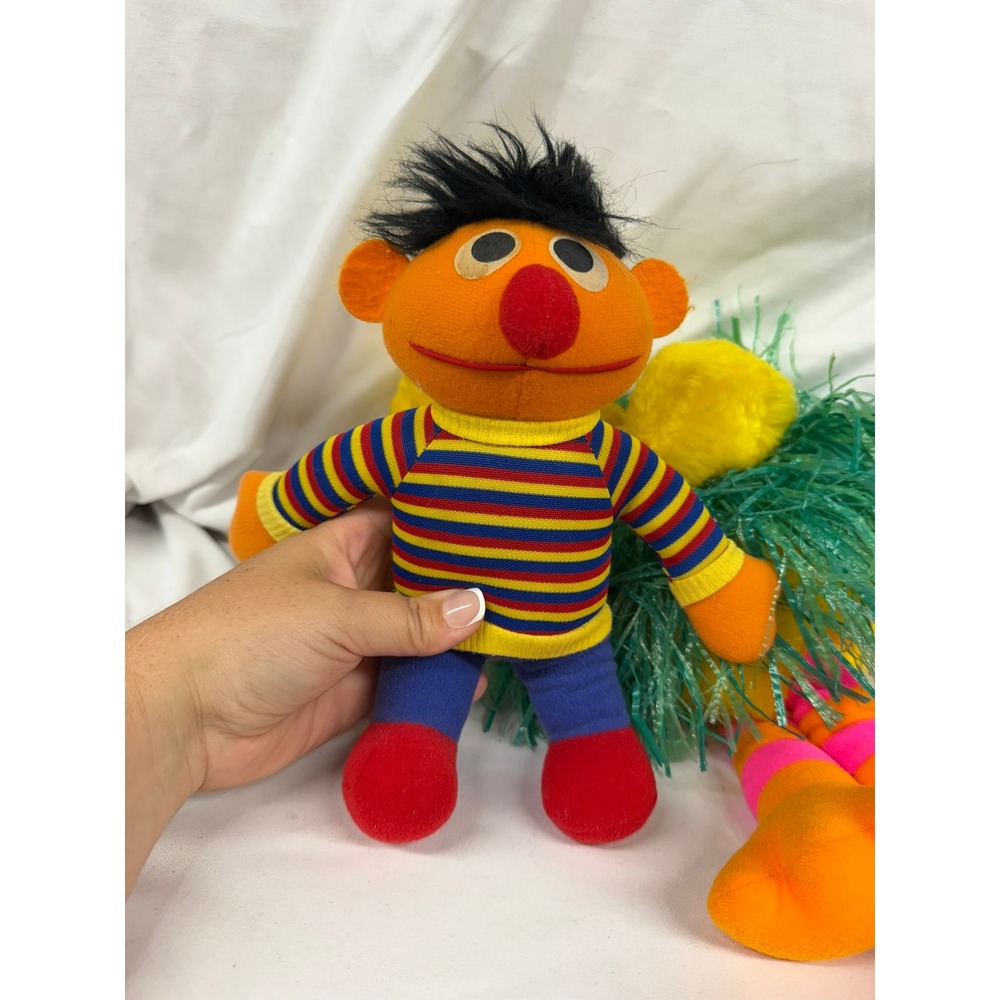 Vintage Sesame Street Plush Lot 5 Big Bird Hula Cookie Monster Bert Ernie Oscar - Picture 11 of 15